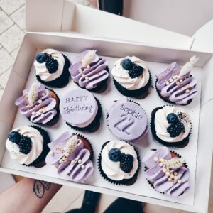 Geburtstag Cupcake Box Lila
