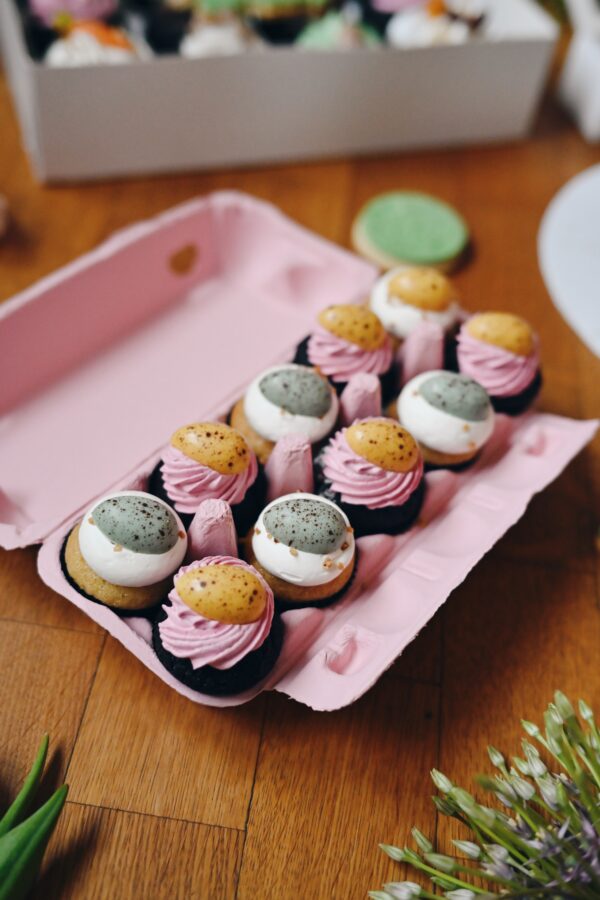10er Mini Cupcakes Eierbox