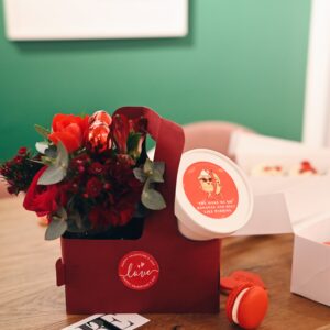 Red Velvet Banana Pudding Flower Box