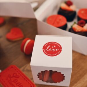 6er Macarons Box Valentinstag